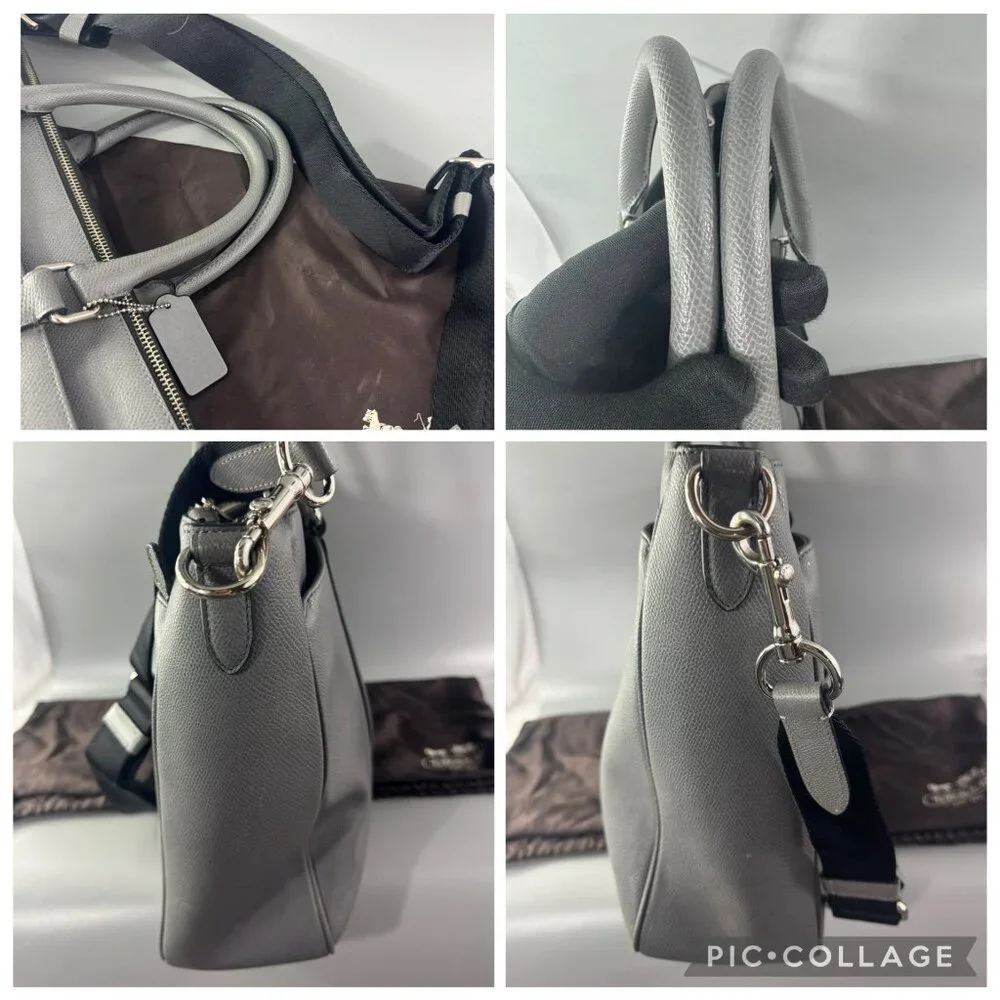 Authentic COACH F71695 METROPOLITAN BAG IN CROSSGRAIN LEATHER, ASH